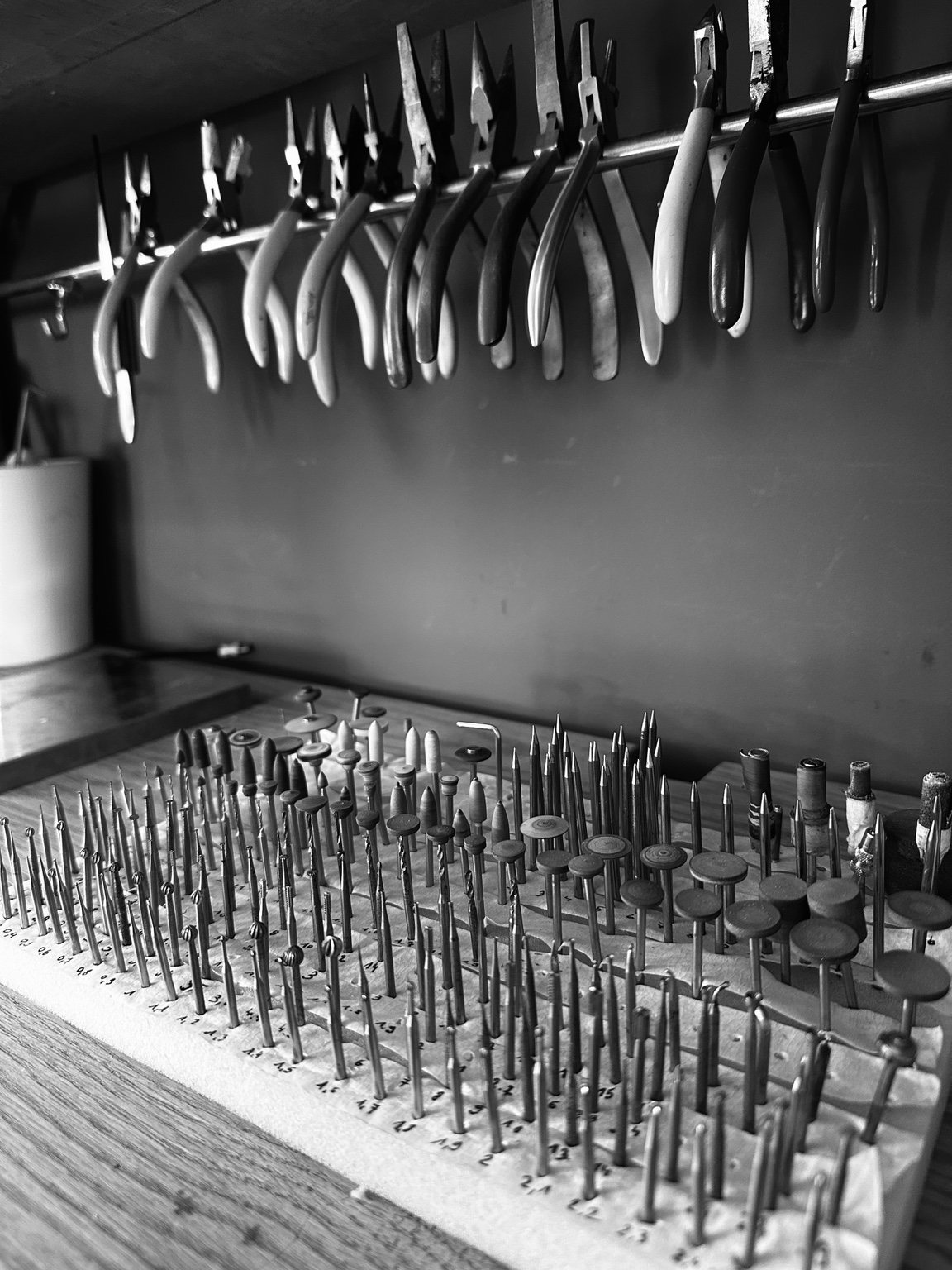 Outils de bijouterie à l'atelier